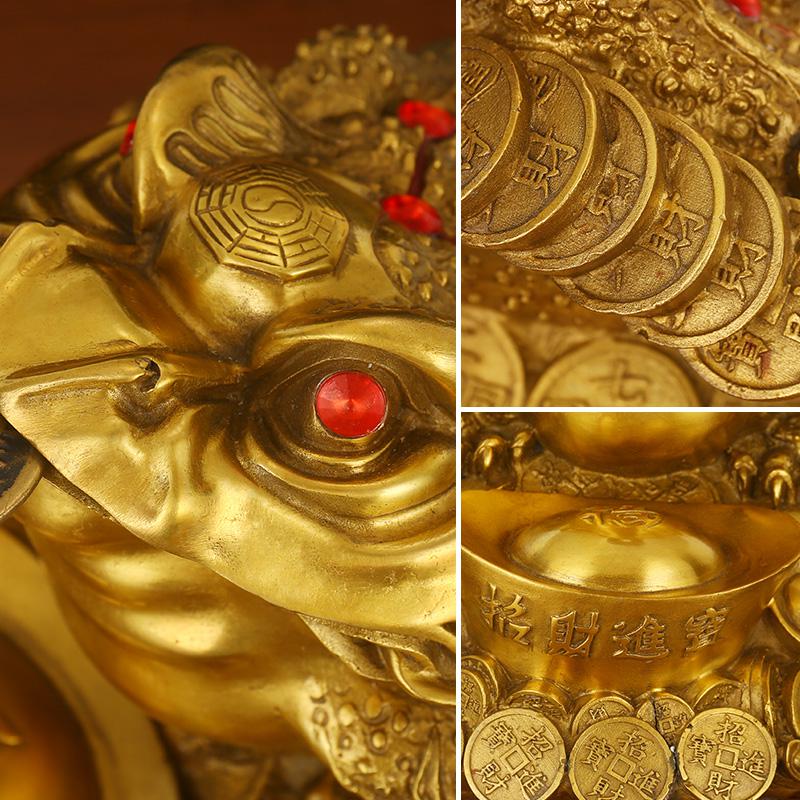 美帮汇金蟾摆件铜金蟾铜金蟾蜍家居办公室装饰工艺品高清大图