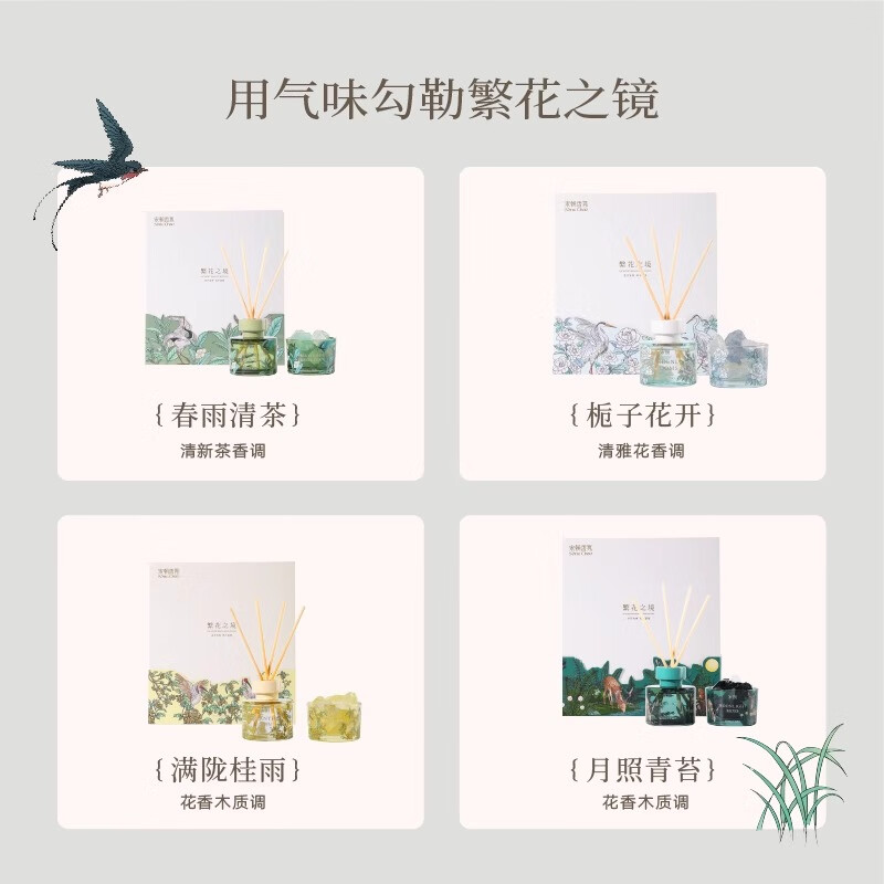 宋朝 繁花之境香薰+扩香石礼盒 春雨清茶[清新茶香调]高清大图