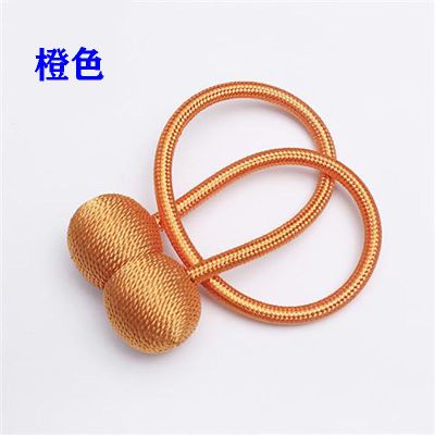 橙色40厘米长 单个 免结窗帘绑带一对装磁力扣扎束带绳子束带绑绳磁铁扣装饰创意挂件