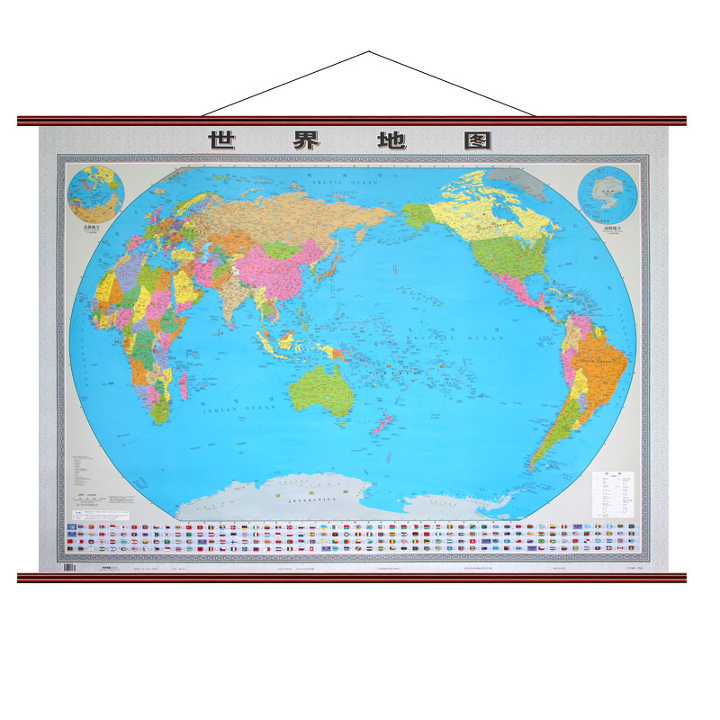世界地图2020年新版挂图1.5x1.1米覆膜防水无拼缝双全开亚光膜 不反光