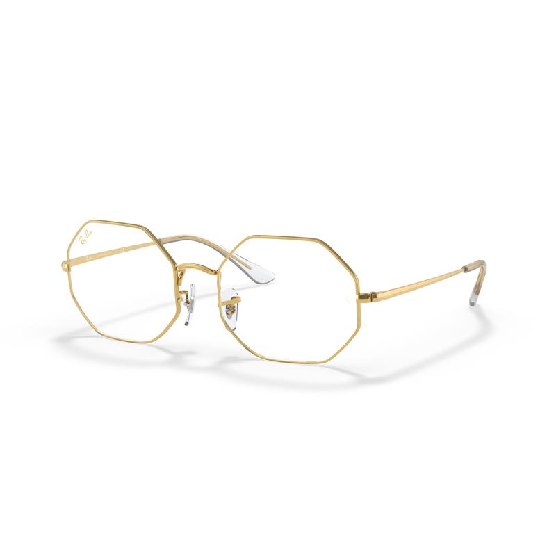 RayBan复古金属框架七十年代风格全框粉灰渐变遮阳男款太阳镜 Gold_Clear_Blue-Violet_Light_F
