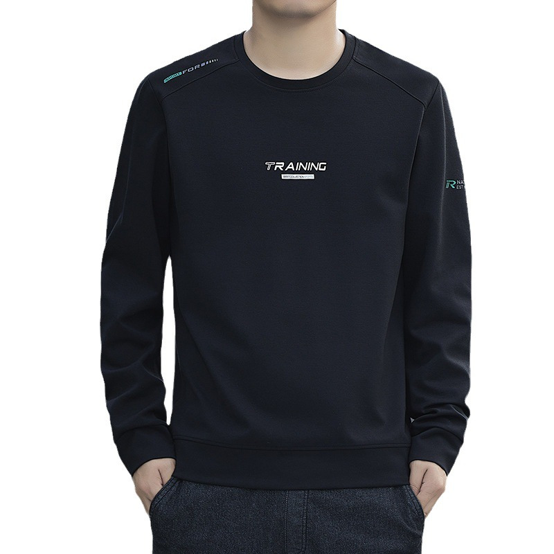 长袖卫衣男春秋季新款圆领卫衣男韩版宽松男式罗马布上衣休闲运动