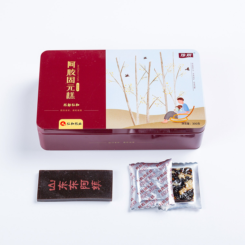 药都仁和阿胶糕固元糕即食纯手工阿胶黑芝麻固元膏方块片正品阿胶膏可搭配阿胶黄芪当归 三盒/90袋/900g 三盒装