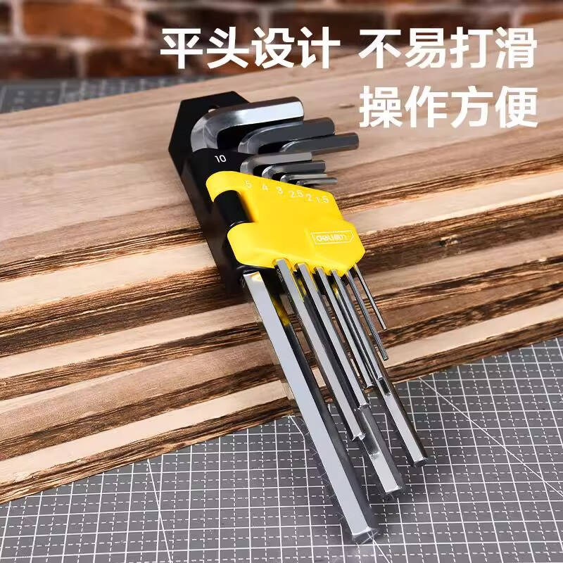得力工具DL2173_长型平头内六角9件套1.5-10(mm)(新VI)高清大图