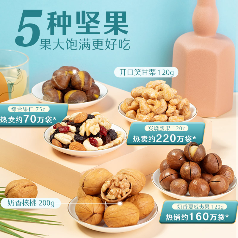良品铺子茶几坚果零食礼盒1406g 中秋坚果送礼送人礼盒分享囤货零食礼盒坚果礼盒