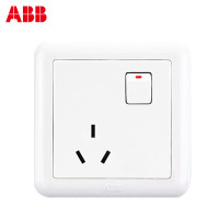 瑞士ABB 开关插座 德静一位三极带开关插座 10AAJ223