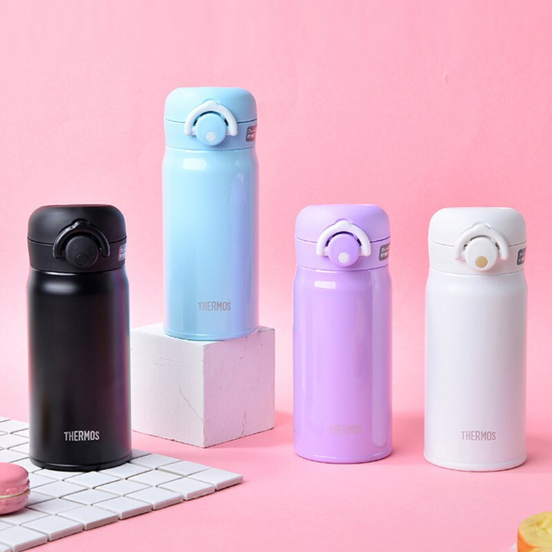 膳魔师(THERMOS)保温杯304不锈钢男女士学生水杯JNR-351 防漏车载水杯礼品礼物350ml 白色