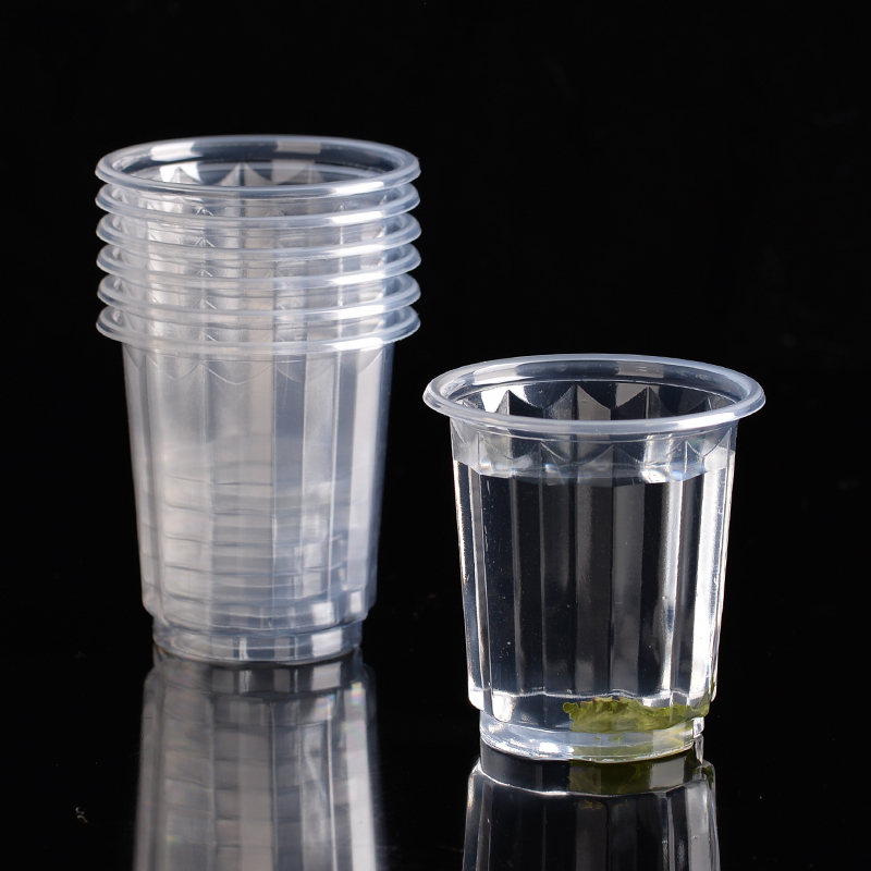 肥仔杯200ml100个一次性杯子塑料杯饮水杯水杯加厚航空杯茶杯品尝杯