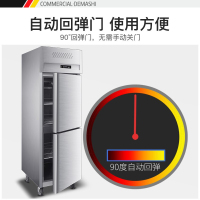 德玛仕(DEMASHI)商用风冷冰柜 厨房髙身雪柜 二封门不锈钢冷藏冷冻保鲜柜LD0.5L2W 风冷款全冷冻