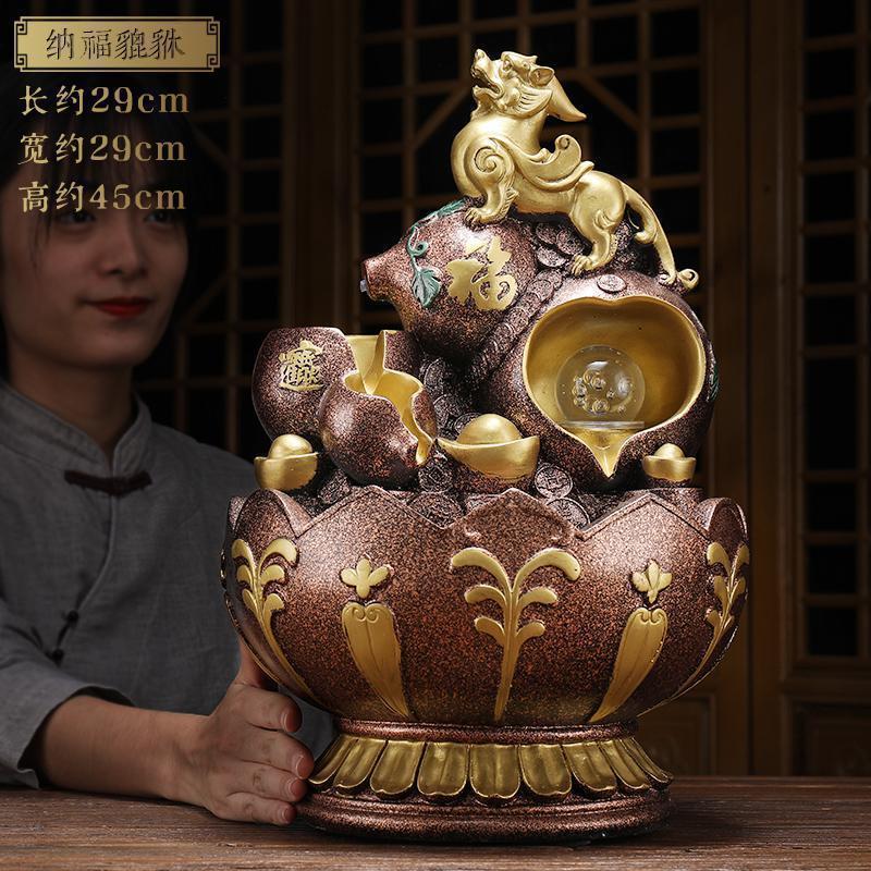 美帮汇流水貔貅摆件葫芦装饰品家居客厅创意桌面礼品高清大图