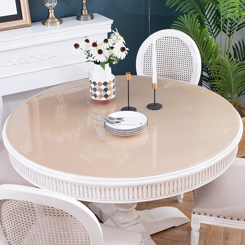 美帮汇圆桌布pvc防水防油防烫免洗圆形桌垫餐桌布不透明软玻璃水晶板