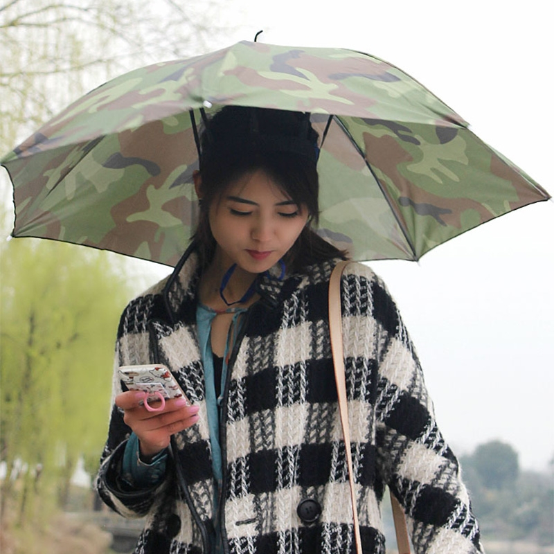 单层闪电客钓鱼伞帽头戴式雨伞折叠头顶雨伞帽户外遮阳垂钓
