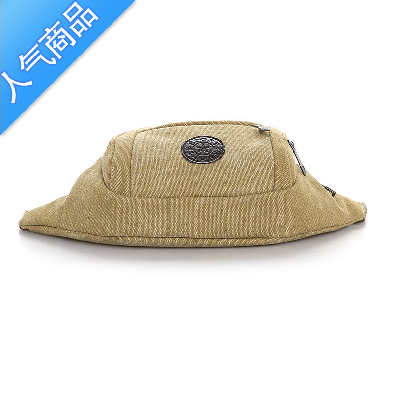 FENGHOU韩版男士帆布腰包时尚潮单肩斜挎包休闲运动手机包迷你胸前骑行包腰包男