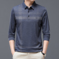 新款长袖T恤男士秋季潮流宽松翻领休闲保罗polo衫男款上衣潮 M 灰色