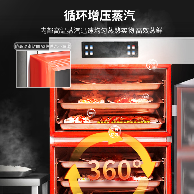 脉巴赫 电脑款4盘电热蒸饭柜 MBH-KY-DNZFG-4D高清大图