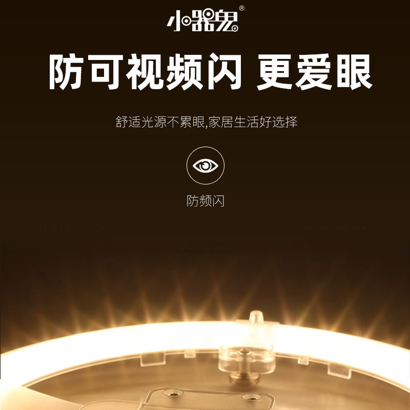小器鬼led灯芯圆盘改造灯珠节能吸顶灯盘环型贴片小气鬼替换 12W白色—直径130一个 其它 白