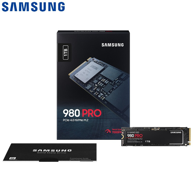 三星(SAMSUNG)1TB SSD固态硬盘 M.2接口(NVMe协议PCIe 4.0 x4) 980 PRO (MZ-V8P1T0BW)