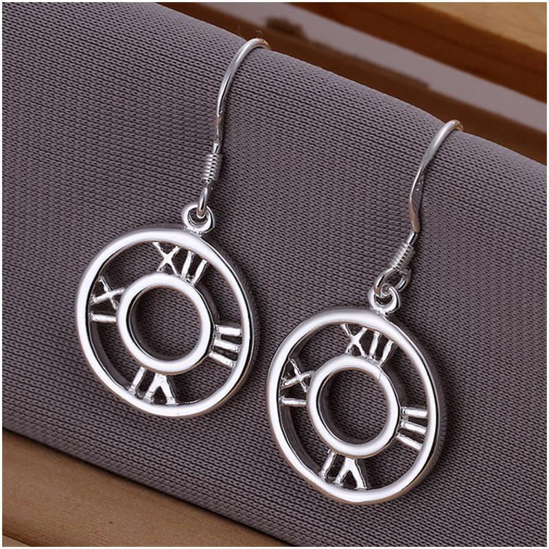 E041Women silver plated earring镀925纯银日韩时尚气质耳环耳饰
