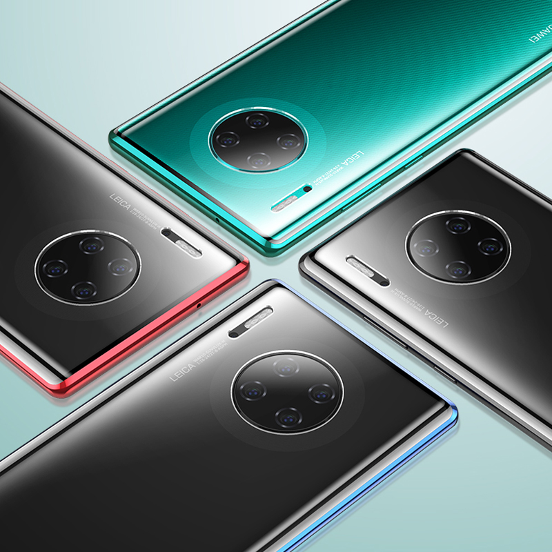 KONEL 华为mate30手机壳P30pro透明玻璃mate20pro/20X 5G版保护套荣耀V20金属边框2
