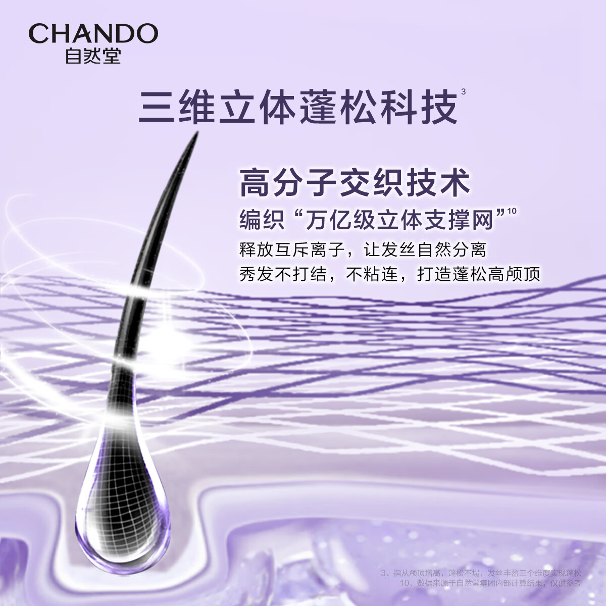 自然堂(CHANDO) 蓬松丰盈洗发乳 600mL高清大图
