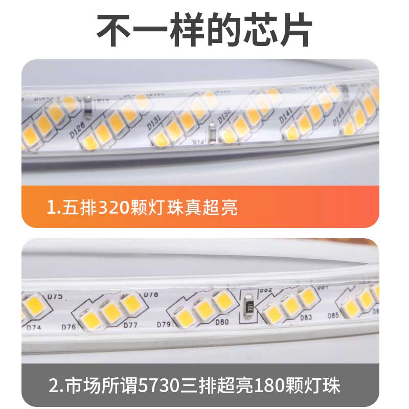 秦然 led超亮灯带 3035-36 3D弧面透镜 暖光-100米高清大图