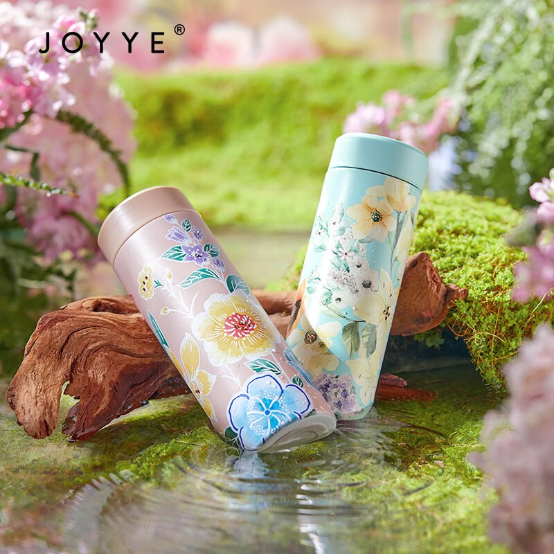 JOYYE保温杯节日生日礼物送女生304材质陶瓷内胆水杯子高档实用伴手礼 繁花璀璨保温杯礼盒高清大图