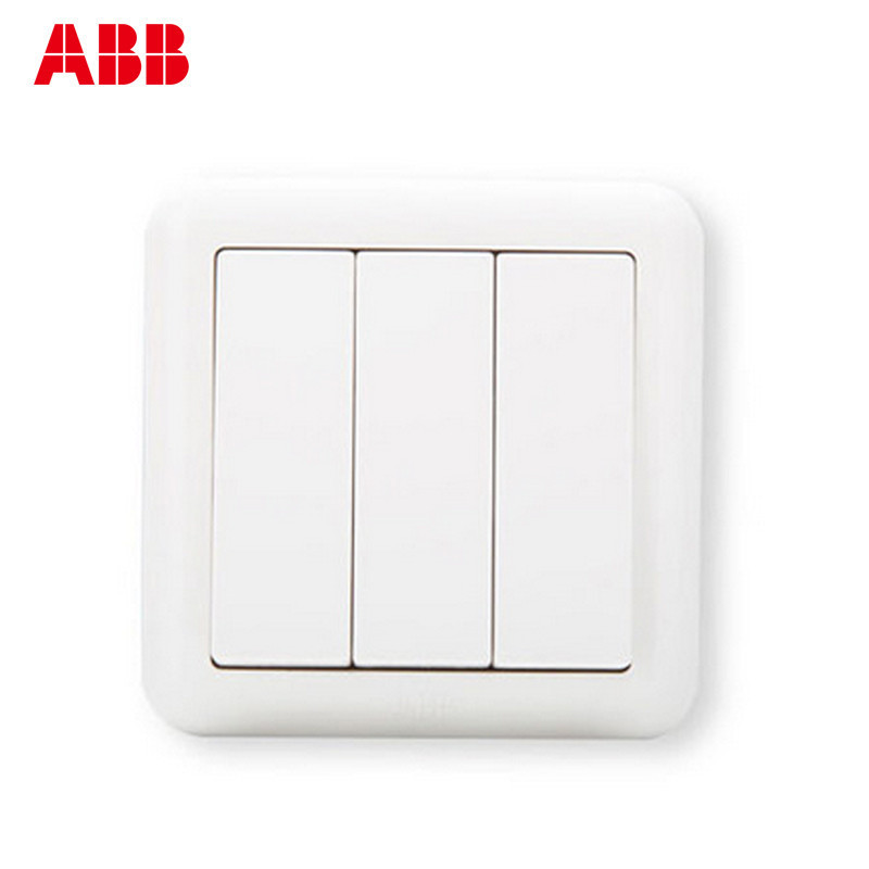 瑞士ABB 开关插座 德静三位双控开关 10AXAJ107