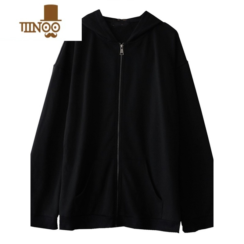 YANXU痞帅开衫卫衣男款ins高街vintage拉链外套连帽宽松百搭上衣高清大图