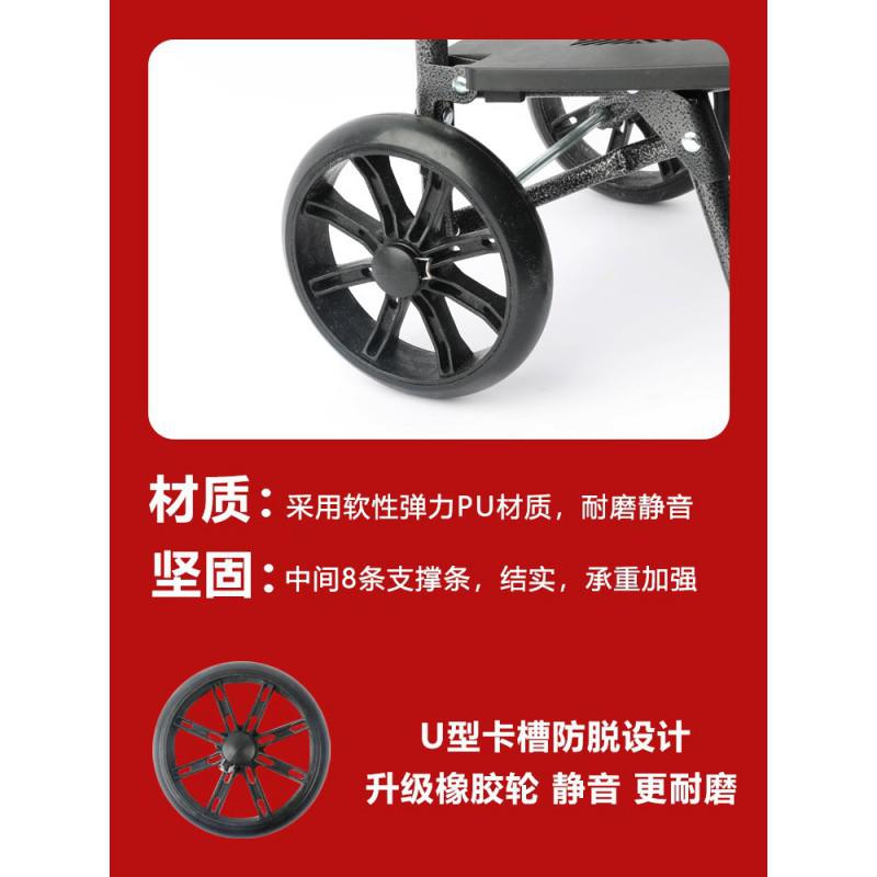 购物车买菜车小拉车便携手拉车老人可折叠车拉杆车家用手推车拖车 三维工匠 豪华款(PU轮+加固底座+加厚家用拖车高清大图