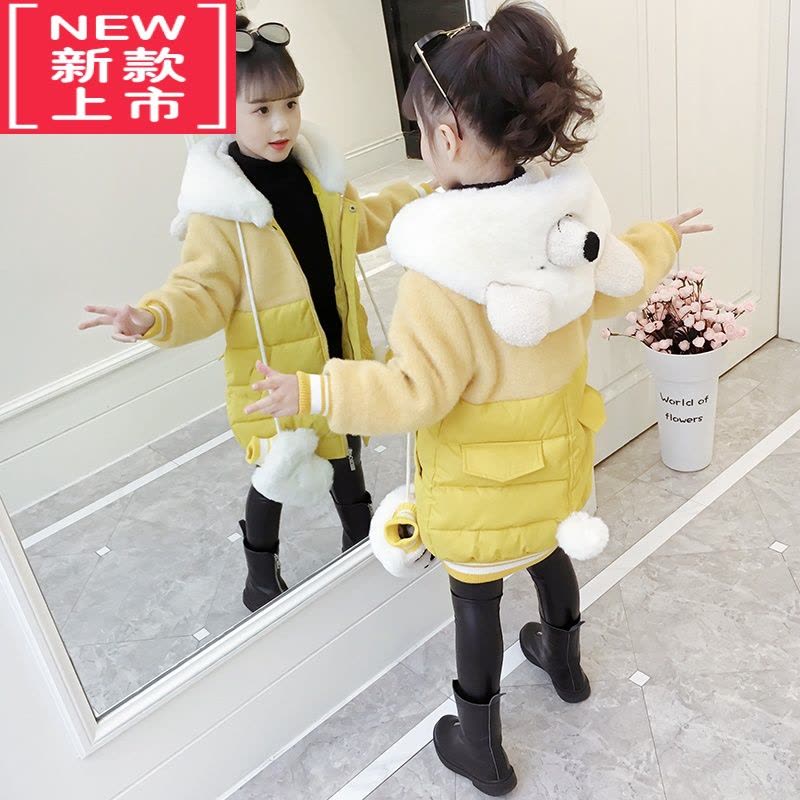 可莉允女童棉衣冬装2022新款韩版中长款洋气女孩羽绒棉棉服宝宝棉袄外套图片