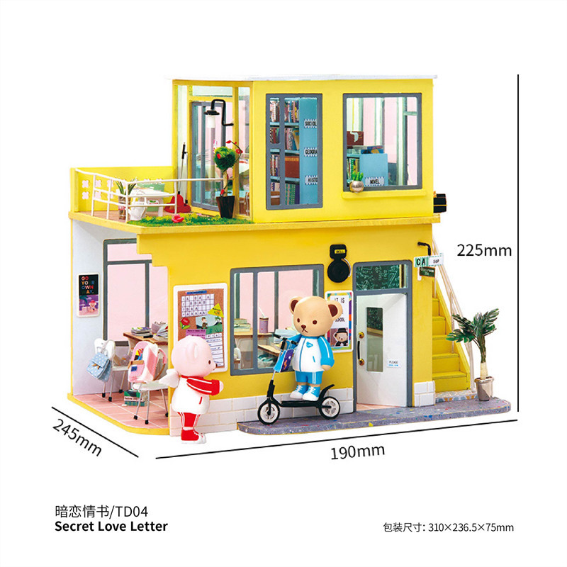 若态若来diy泰迪小屋 手工制作拼装模型珍藏艺术屋玩具创意拼插拼图带手办男生女生生日礼物 TD04暗恋情书