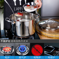 铂帝斯BODEUX 皇室系列 304不锈钢汤锅24cm五层加厚复底深汤锅高汤锅炖锅蒸锅炉灶通用