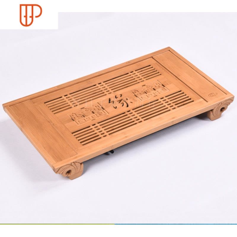 竹子茶盘家用抽屉储水式托盘功夫茶具竹制茶台小号长方形简约日式 国泰家和 淡泊明志图片