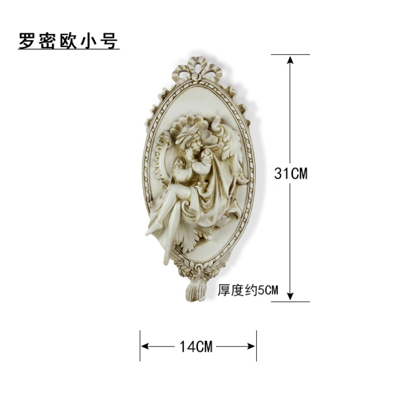 欧美式复古壁饰家居墙面装饰创意立体挂件客厅电视背景墙装修饰品 三维工匠 【仿古白】朱丽叶-小号31cm