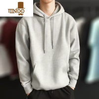 YANXU纯色连帽卫衣男薄款宽松韩版ins潮流情侣休闲运动外套 2XL 纯色连帽灰色