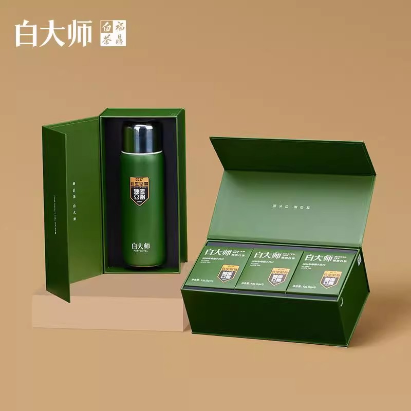 白大师茶叶限定联名款新款福鼎白茶寿眉小方片泡袋茶闷杯组合装高清大图