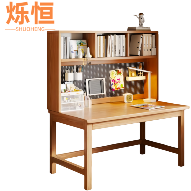 烁恒 书桌（双层书架）60*40*167cm 张高清大图