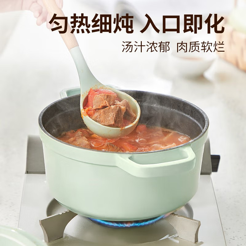 苏泊尔(SUPOR)珐琅铸铁锅经典系列-奶绿ET22MF01-G