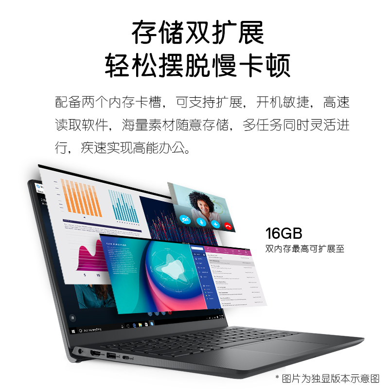 戴尔(DELL)成就3420 2022年新品 商用办公 轻薄便携 Win11 14英寸 笔记本电脑 i7-1165G7/16GB/512GB/MX350 (2GB)独显 黑色高清大图