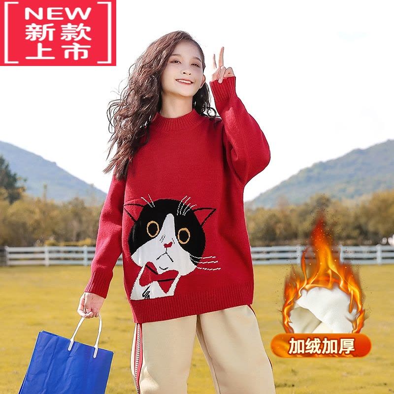 可莉允女童毛衣2022新款洋气儿童打底衫秋冬大童圆领女孩冬季套头针织衫图片