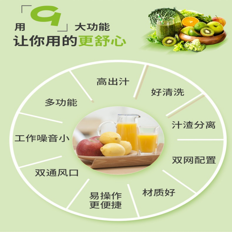 惠人(HUROM)原汁机多功能榨汁机韩国原装官方进口渣汁分离家用HU242L(PG)