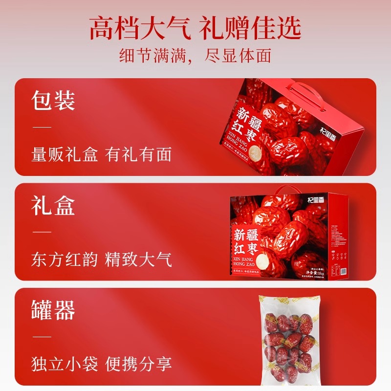 1000g礼盒新疆红枣(灰枣)新疆红枣灰枣皮薄肉厚精选新疆红枣即食零食送礼即食宁夏红枣 皮薄核小宁夏 特产红枣高清大图