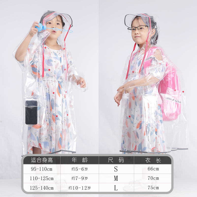美帮汇时尚透明雨衣长款全身外套女演唱会成人徒步加长男电动电瓶车雨披 儿童款时尚防雨不撞衫红【超软舒适+大口袋】背包款M