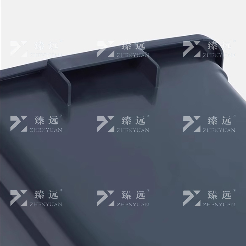 臻远 ZY-FGT-07翻盖垃圾桶带盖环保分类垃圾筒商用办公室垃圾箱 灰色加厚60L高清大图