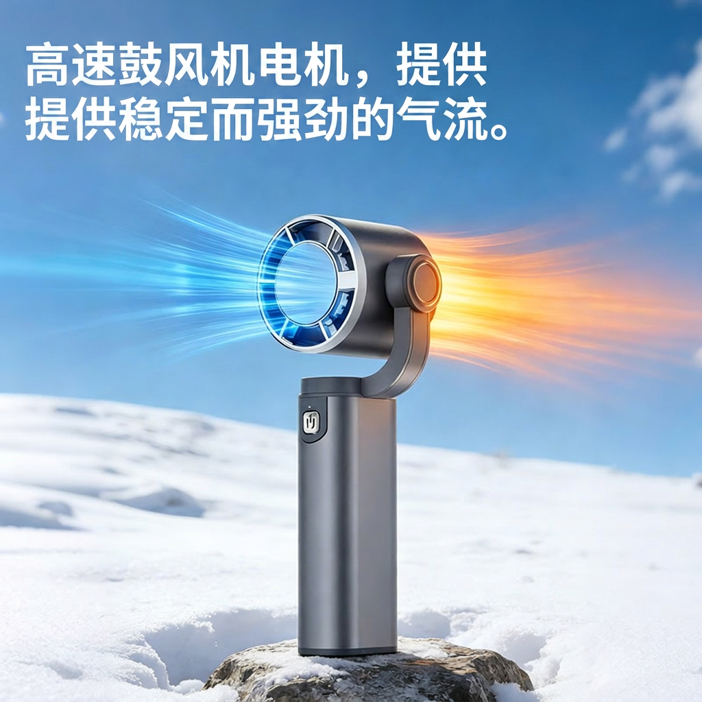 克维杰 云台制冷风扇 KV-H22 卡其色高清大图