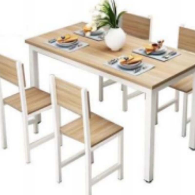 【标采】办公家具 刨花板四人位餐桌 一桌四椅高清大图