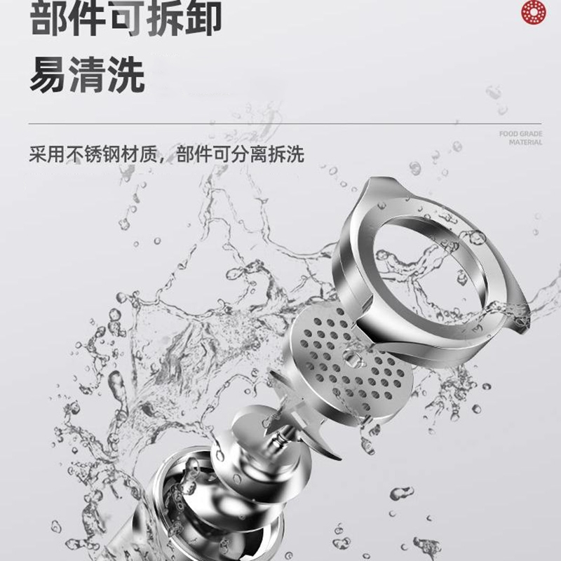 绞肉机商用电动不锈钢灌肠机大功率自动多功能切肉片肉丝机碎肉_半钢旗舰款1800W配两刀两孔