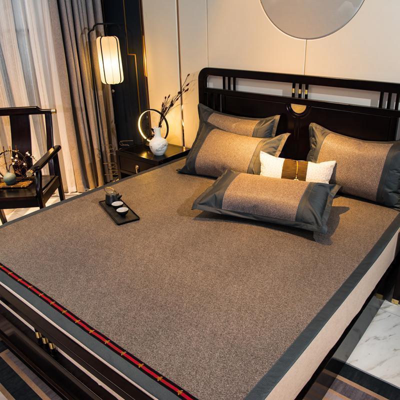 家柏饰(CORATED)冰藤席凉席三件套1.8m双人冰丝凉席可水洗可折叠1.5米夏天软席子