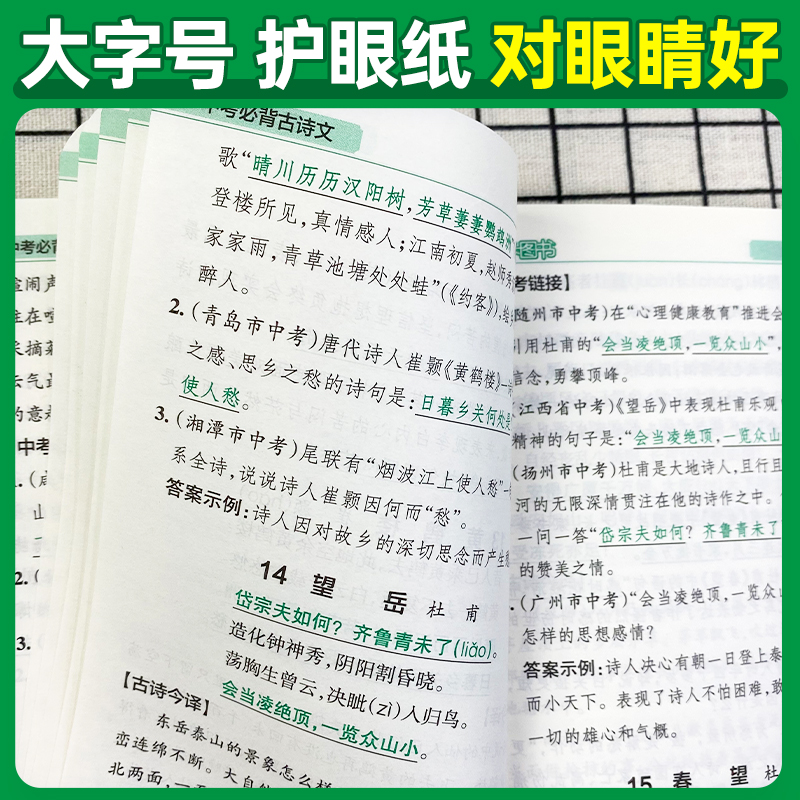 [练字字帖]古诗文60篇 全国通用 [正版]2024新版晨读晚练中考必背古诗文60篇通用版含中考真题全文翻译初中语文文文高清大图