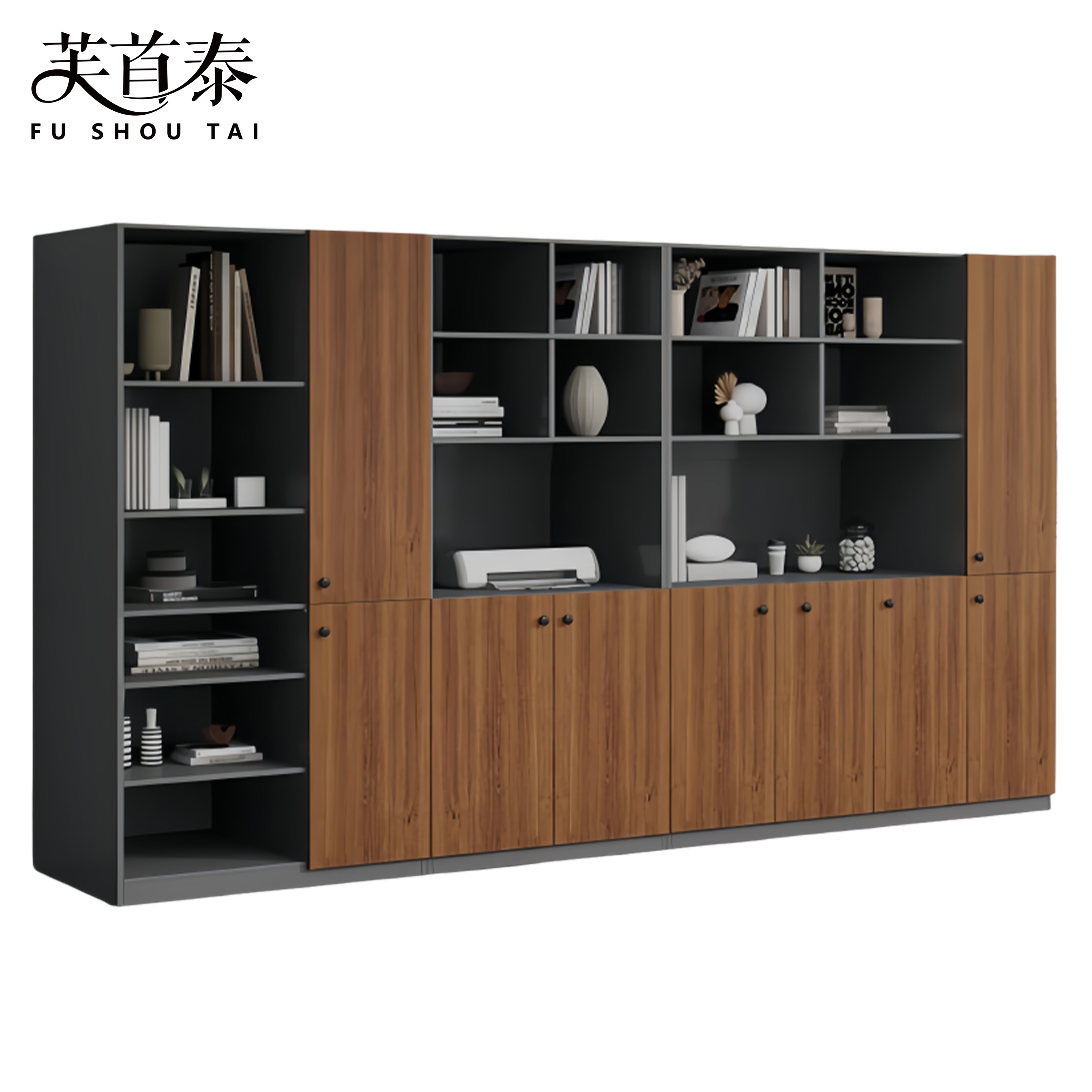 芙首泰书柜九门2600*320*1800mm个高清大图